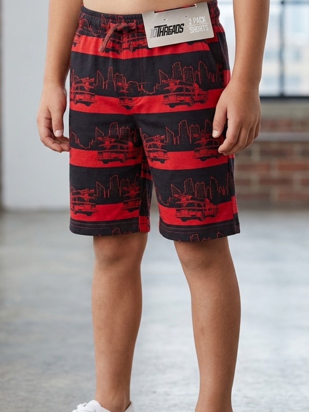10Threads Boys' 2-Pack City Skyline Shorts - Size 5 NWOT